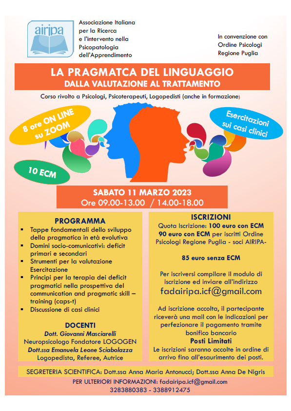 LA PRAGMATCA DEL LINGUAGGIO DALLA VALUTAZIONE AL TRATTAMENTO